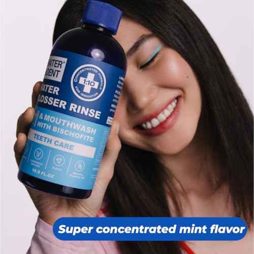 Concentrated Water flosser Rinse & mouthwash | Add to Oral irrigator | Mint Flavor | Alcohol and Fluoride Free. Made in USA | Pack of 2 = 33.8 fl.oz