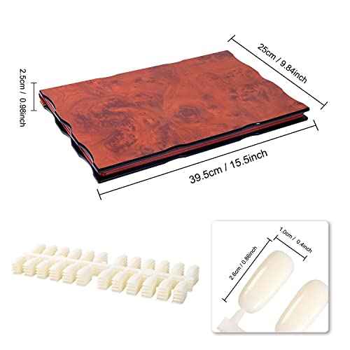 NMKL38 Luxury 308 Nail Color Chart Poly Nail UV Gel Polish Display Book with 360 Fake Nail Tips for Nail Art Salon Durable