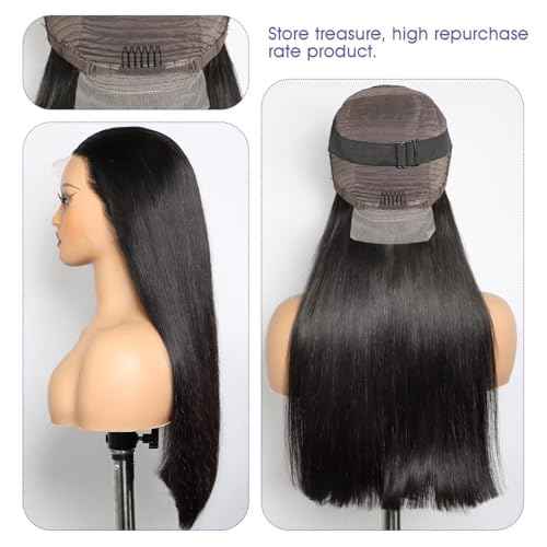 Lemoda 250% Double-Drawn SKINLIKE Real HD Lace Frontal Wigs Straight 13x4 Full Lace Frontal Virgin Human Hair Wigs Frayed Ends Lace Wigs Invisible Lace 0.10mm Ultra-thin Knots Wigs 14Inch