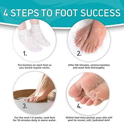 Dermora Soft Touch Exfoliating Foot Peel Mask ? Pack of 2 - For Dry, Cracked Heels, Calluses & Baby Soft Skin - Peppermint - Exfoliating Foot Peeling Mask
