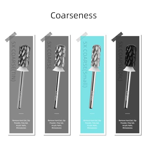 5XC Safety Nail Drill Bits, Small Rounded Barrel, 3/32 Shank Carbide Nails Bit for Righties, Electric Drills Accessories, Fast Remove Manicure Art Thick Gel (5XC, Small Barrel)