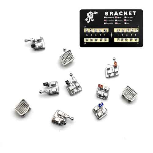 400pcs/Pack 022 Slot Bondable with Hook on 345 Teeth Model Mini Roth Brackets Roth,5 pieces per pack 20 pieces per pack.