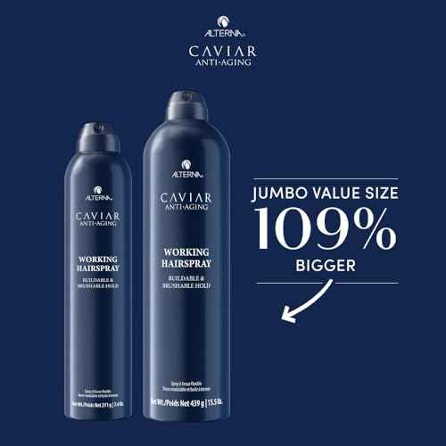 Alterna CAVIAR Anti-Aging Working Hairspray | Buildable, Brushable Hold | Helps Control Frizz & Adds Shine | Sulfate Free