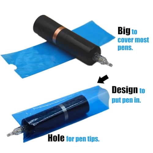 Large Machine Pen Covers 200pcs Tattoo Machine Covers Plastic Tattoo Pen Covers Grip Covers Disposable Tattoo Pen Sleeves for Cartridges Tattoo Supplies (Blue)