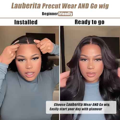 26 Inch 5x5 HD Lace Closure Wigs Human Hair Glueless Wigs Pre Plucked Pre Cut for Beginners 180% Density Body Wave Lace Front Wigs Human Hair Glueless Wear and Go