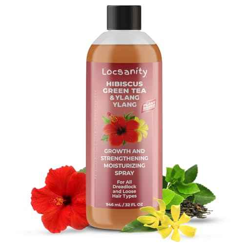 Locsanity Hibiscus Green Tea Hair Growth Spray for Dreadlocks and Loose Hairstyles Hair Care Treatment ? Jumbo Size Loc Moisturizer for Thicker, Fuller, Longer Hair (32oz)