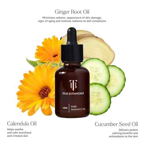 True Botanicals Calm Pure Radiance Oil | Treats Fine Lines & Wrinkles for Sensitive Skin | Anti-Aging Face Oil for Sensitive Skin and Redness | Dermatologist Tested, Non-Toxic, | (1 fl oz | 30 ml)