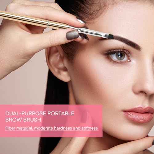 Unaone Eyebrow Brush - 2 PCS Professional Dual-Ended Angled Eye Brow Brush Applicator For Shaping and Filling Brows Lashes Eyeliner