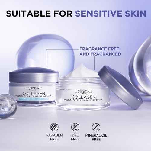 L'Oreal Paris Collagen Moisture Filler Facial Moisturizer, Anti Aging Face Cream, Non-Greasy Skin Care Formula For Up to 48HR Hydration, 1.7 oz