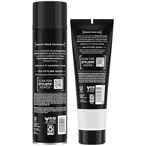 TRESemme Freeze Hold Hairspray + Sculpting Hair Gel, Alcohol-Free ??Anti-Humidity, 24H Frizz Control