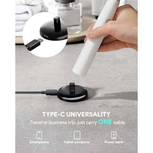 Charger Base Compatible with Philips Sonicare Electric Toothbrush HX Series, Ultra-Thin Type C Travel Charger for Philips HX3000/ HX6000/ HX8000/ HX9000 Series, Fast Charging Portable, Black