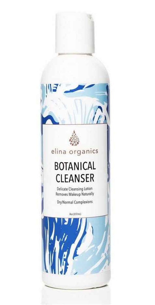 Elina Organics Botanical Cleanser, 8oz – Gentle, Hydrating Face Wash with Spirulina & Willow Bark – Organic and Vegan – Removes Makeup & Impurities – For Normal & Dry Skin