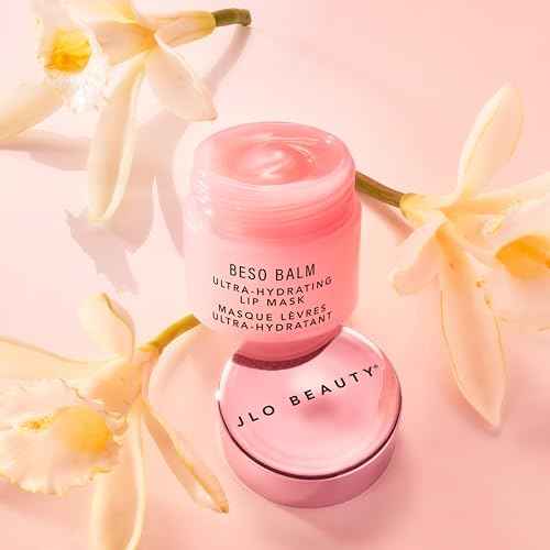 JLO BEAUTY Lip Mask, Vanilla Scented, Ultra Hydrating Lip Gloss Finish, Helps Visibly Plump, Smooth & Soften, Daytime or Overnight Sleeping Mask to Moisturize Flaky, Dry Lips, Beso Balm, 3 Pack
