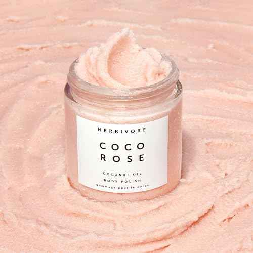 HERBIVORE Coco Rose Coconut Oil Body Polish | Exfoliating Body Scrub with Shea Butter | Smooths & Softens Skin, Plant-Based, Vegan, for All Skin Types
