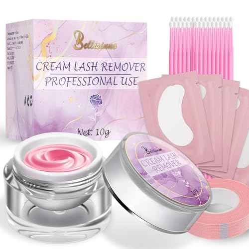 Eyelash Remover for Extensions 10g, Eyelash Extension Remover Rose Scent, Lash Remover for Lash Extensions with Eye Pads, Non-Irritating, No Residual Fast Remover Kit