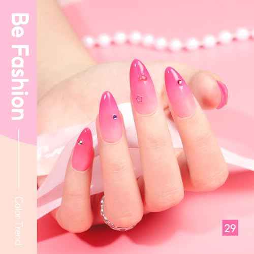 PEACECOLOR Gel Nail Polish Set 40PCs,Fall Gel Polish Kit 35 Colors White Nude Neutral Brown Pink Red with 5Pcs Glossy/Matte/Glitter Top Base Coat Soak Off Nail Art Gifts for Women