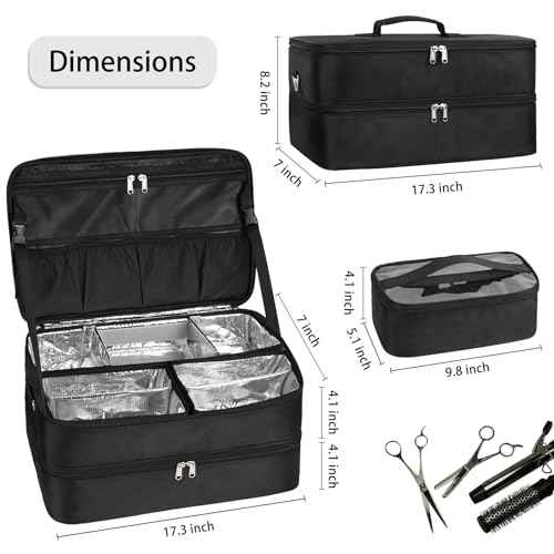 Extra Large Makeup Case, Professional Makeup Train Case for Makeup Artist Traveling Organizer, Double Layer XL Cosmetic Travel Case for Cosmetology with 3 Detachable compartments and 3 Makeup Bags