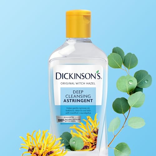 Dickinson's Enhanced Witch Hazel Deep Cleansing Astringent, Menthol and Eucalyptus, 92 % Natural Formula, 16 Fl. Oz.