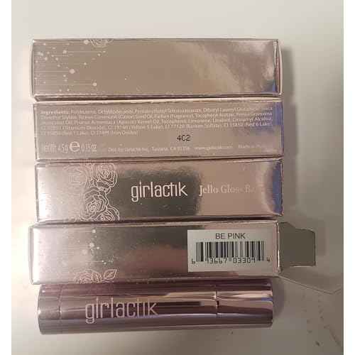 Girlactik Jello Gloss Lip Balm - Original Lip Care with Vitamin E, Aloe Vera, Avocado and Apricot Kernel Oil for Hydrating, Moisturizing Lip Balm with Glossy, Smooth, 4.5 g / 0.15 oz (Be Pink)