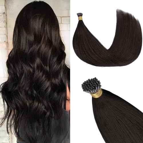 GOO GOO GOOGOO I Tip Hair Extensions Human Hair 50g 100 Strands Natural Looking Itip Extensions Dark Brown 16inch