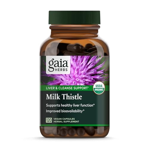 Gaia Herbs Milk Thistle - Liver Supplement & Cleanse Support for Helping to Maintain Healthy Liver Function* - 120 Vegan Capsules (40-Day Supply)