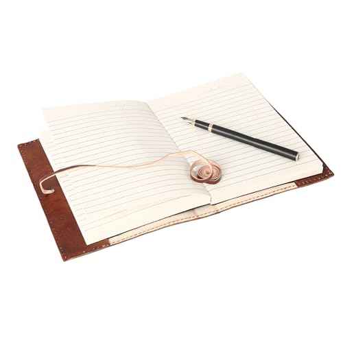 Leather Journal in Brown 8x6 Refillable Lined Paper Tree of Life Handmade writing Notebook Diary Leather Bound Daily Notepad for women and men Writing pad for Artist Sketch