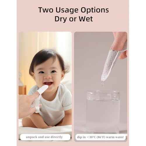 Baby Finger Toothbrush£¬Baby Tongue Cleaner Wipes for Infant Tooth and Gum Cleaning, 59Pcs Disposable Wipes Toothbrush for Newborn Oral Care
