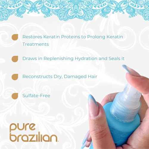 Pure Brazilian Leave-In Conditioner, Nourishing Hair Treatment with Keratin for Strengthening, Pack of 2, 6.78 Ounce (200 Milliliter)