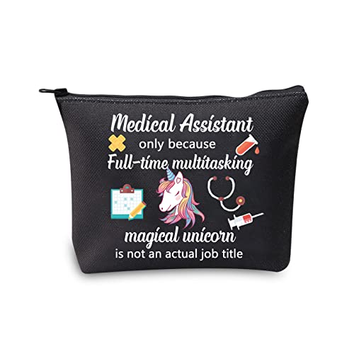 MBMSO Medical Assistant Makeup Bag MA Gift for Nurse Medical Assistant Graduation Gift Cosmetic Pouch Bag Unicorn Bag (Medical Assistant bag)