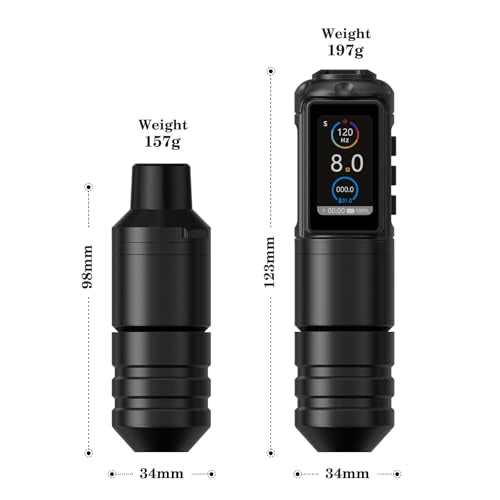 Ambition Ninja Pro Tattoo Machine with Coreless Motor - Rotary Cartridge Tattoo Pen with 2000mAh Power Supply for Professionals and Beginners Tattoo Artists