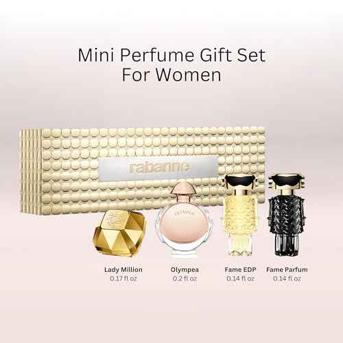 Paco Rabanne Feminine Miniature by Paco Rabanne for Women - 4 Pc EDP Spray Mini Gift Set - 0.17oz Lady Million, 0.2oz Olympea,0.13oz Fame, 0.13oz Fame Parfum Spray