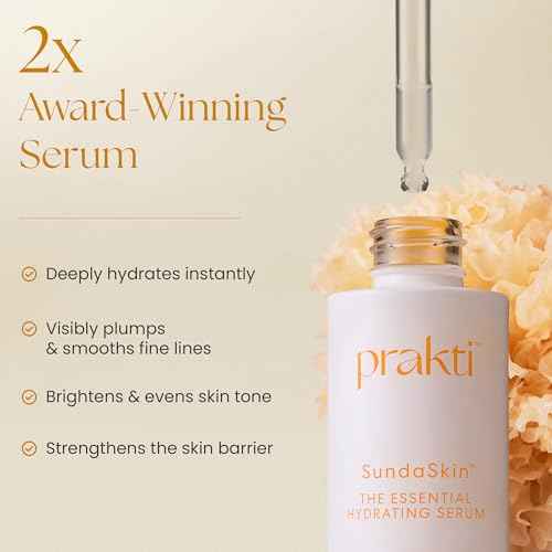 Prakti SundaSkin Essential Hydrating Serum, Firms, Smooths & Evens Skin Tone with Niacinamide & Hyaluronic Acid, 1 fl oz