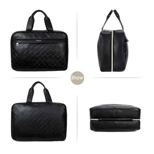 Telena Travel Toiletry Bag for Women with Hanging Hook, Water-resistant Cosmetic Bag Travel Organizer for Accessories, Toiletries, Shampoo