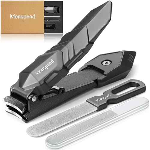 Nail Clippers with Catcher ? No Splash Nail Cutters Fingernail and toenail Clippers for Thick Nail£¬ Stainless Steel Fingernail Cutter for Men Women£¬Custom Flannelette Bag Storage