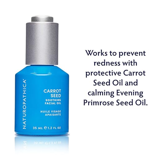 Naturopathica Carrot Seed Soothing Facial Oil, Rejuvenating Face Oil to Help Prevent Redness & Protect Skin, Hydrating Antioxidant Oil for Face, 1.18 fl oz