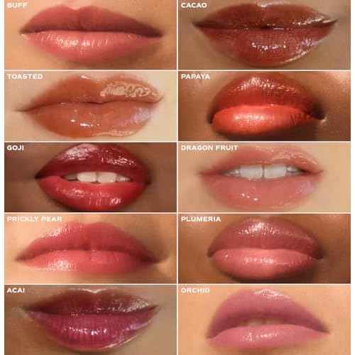 Saltair Hydrating Lip Oil Balm, Clear and Tinted Lip Gloss, Essentials Shades 5-Pack. Moisturizing Vegan Conditioning for Dry Cracked Lips with Glossy High-Shine Finish. Coconut Vanilla Flavor
