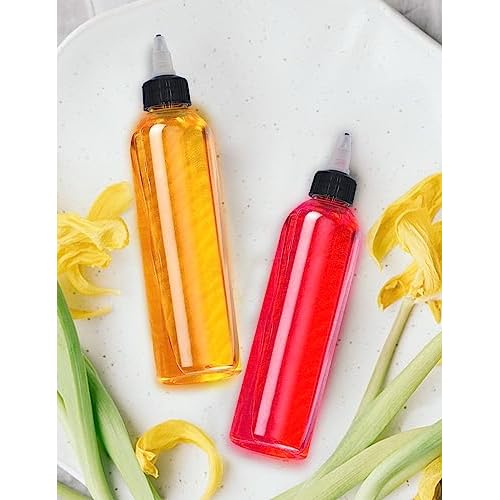 6 Pcs 8oz Plastic Squeeze Bottles with Twist Top Cap, 250ml Clear Dispensing Bottles, Empty Squirt Bottle for Liquids, Sauces, Arts, Crafts, Travel