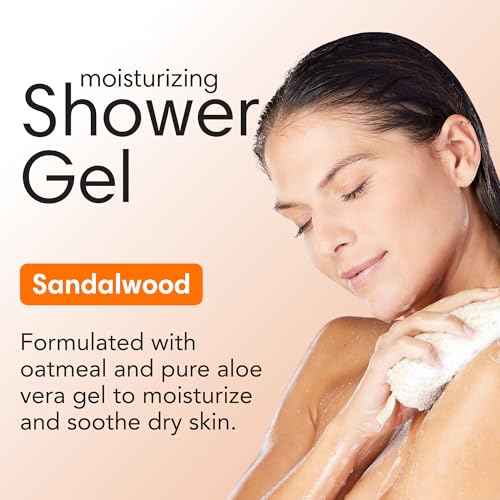 ShiKai Daily Moisturizing Shower Gel (Sandalwood, 1 Gallon) | with Hydrating Aloe Vera & Oatmeal | Scented Body Wash for Dry Skin Relief