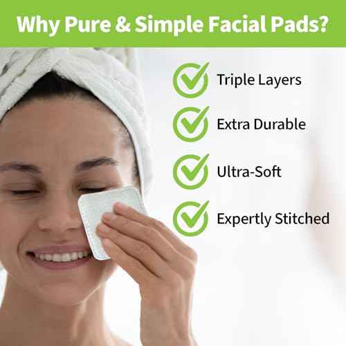 ForPro Premium Pure & Simple XL Facial Pads (360-Count), Triple Layered Ultra Soft Disposable Makeup Remover Pads, 100% Vegan & Cruelty-Free, Pack of 6-60 Cotton Squares