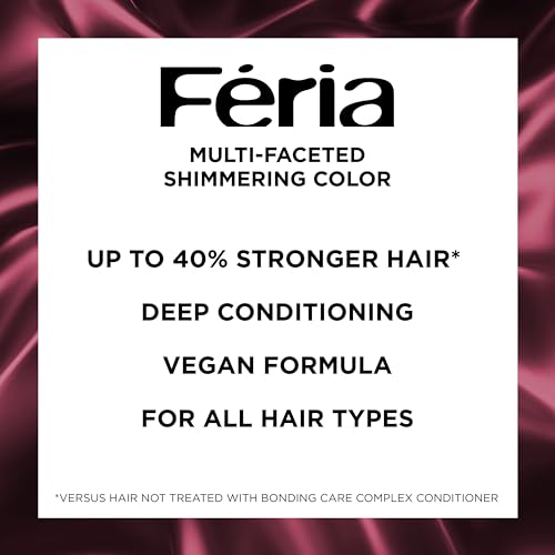 L¡¯Oreal Paris Feria Multi-Faceted Shimmering Permanent Hair Color, High Intensity Hair Dye for 3X Highlights, 42 Burgundy Blush, 1 Hair Dye Kit
