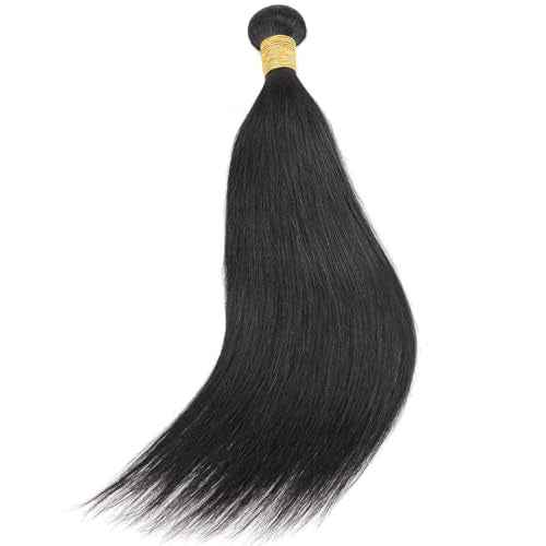 Brazilian Straight Human Hair Bundles Weaves 100% Unprocessed Virgin Straigt Human Hair 3 Bundles 18 20 22Inch Raw Sew in Bundles Deals for Woman Nature Black (100+/-5g)/pc Can be Dyed and Bleached