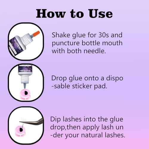 Cluster Lash Glue Lasts for 2-3 Weeks and Waterproof Lash Extension Glue Strong Hold and No Fume 5ml