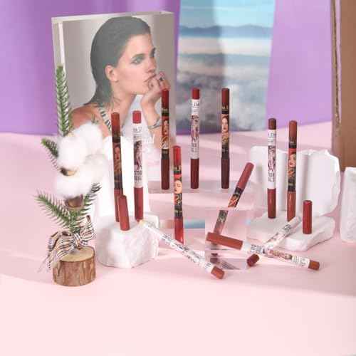 12PCS Lip Liner Pencils Set Pack for Shaping & Sculpting Lips, Modifieddark Lip Color Lipsticks,Long-Lasting Waterproof Lipsticks. (03, Color)