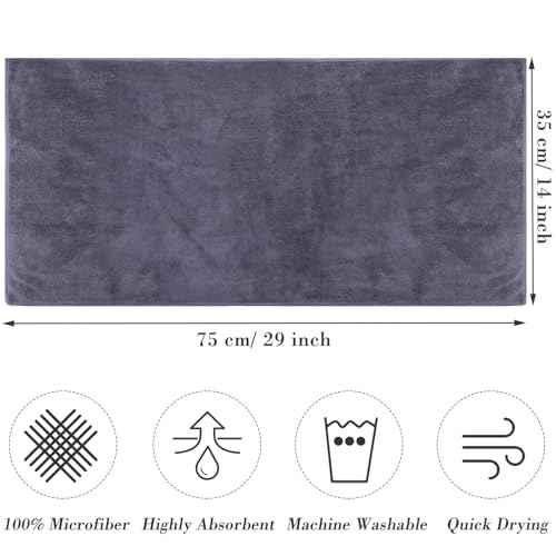 Shimeyao Bleach Proof Towels Microfiber Absorbent Resistant Hair Hand Towels Bulk Quick Dry for Barber Gym Bath Spa Shaving(50 Pack,Grey,Classic)