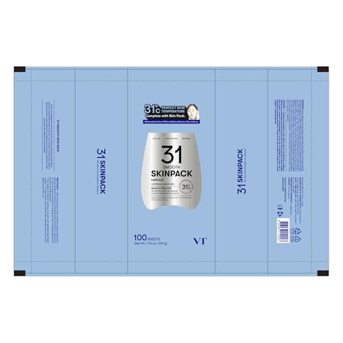 VT COSMETICS Smooth Skin Pack (100 Sheets), Toner Pads with Retinol, Cooling & Hydrating, Gently Exfoliating, Skin Tightening, Quick Makeup Prep, Korean Skincare (7.40 oz.)