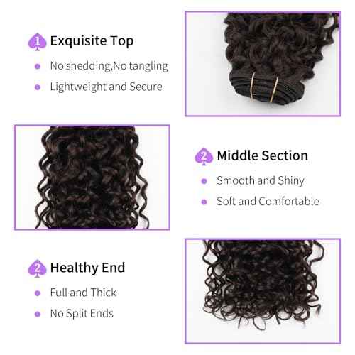 Sassina Natural Wave Clip in Extensions Human Hair Thick Remy Hair Extensions Clip ins Dark Brown Double Weft Brazilian Human Hair Extensions Full Head for Women 7Pcs 120G 22 Inch