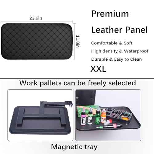 Heavy Duty Tattoo Armrest Stand -Height Adjustable Soft Tattoo Armrest with Magnetic Adjustable Tattoo Table Station for Tattoo Supplies, Professional Tattoo Furniture (Armrest Stand+One tray)