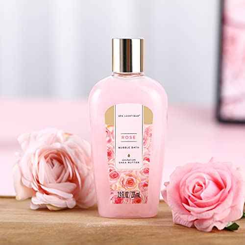 spa luxetique Gift Set For Women, Bath Sets for Women Gift, 8 Pcs Rose Spa Basket Includes Bubble Bath, Shower Gel, Body Lotion, Birthday Spa Gifts, Mother¡®s Day Gifts for Mom