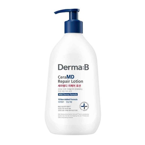 Derma B CeraMD Repair Lotion, Unscented Ceramide Panthenol Body Moisturizer, Fragrance Free, 13.52 Fl. Oz., 400ml