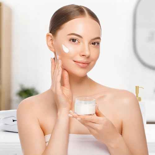 Premium Travel Size Containers for Toiletries, 3 Size 0.35/0.5/1 OZ Small Cosmetic Jars for Makeup Face Creams Lotion Moisturizer, 6 Pieces Jars with 2 Pieces Mini Spatulas